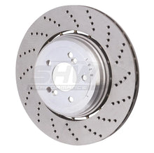 Load image into Gallery viewer, SHW 06-10 BMW M5 5.0L Right Rear Cross-Drilled Lightweight Brake Rotor (34212282808) - Main Product View