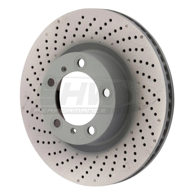 SHW 09-16 Porsche 911 Carrera w/o Ceramic Brake Left Front Drill-Dimp MB Brake Rotor (99735140101)