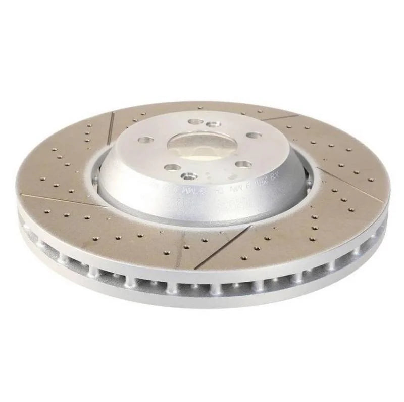 SHW 11-15 Mercedes-Benz C63 AMG 6.3L Front Drilled-Slotted Lightweight Brake Rotor (2124210512) - Side View