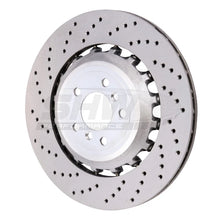 Load image into Gallery viewer, SHW 11-16 BMW M5 4.4L Left Rear Cross-Drilled Lightweight Brake Rotor (34212284103) - Main Product View