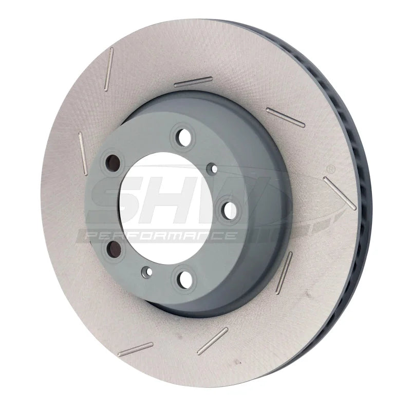 SHW 11-16 Porsche Panamera 4 3.6L w/o Ceramic Brakes Left Rear Slotted MB Brake Rotor (971615601P) - Main Product View