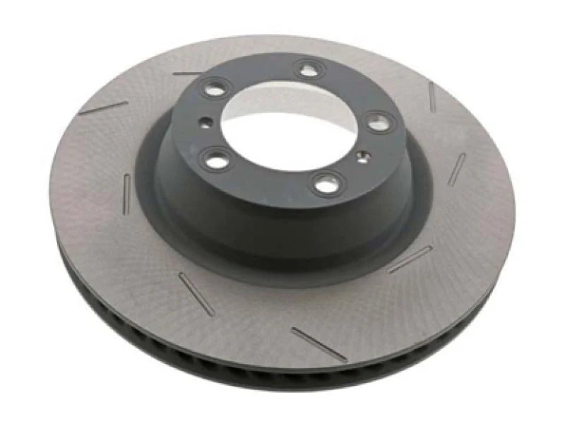 SHW 11-16 Porsche Panamera 4 3.6L w/o Ceramics Right Front Slotted Monobloc Brake Rotor (298615302B) - Side View
