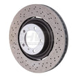 Load image into Gallery viewer, SHW 14-19 Porsche 911 Turbo 3.8L w/o Ceramics Left Front Drilled-Dimpled LW Brake Rotor (9P1615301K) - Main Product View