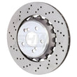 Load image into Gallery viewer, SHW 15-18 BMW M3 3.0L Left Rear Cross-Drilled Lightweight Brake Rotor (34212284811) - Side View