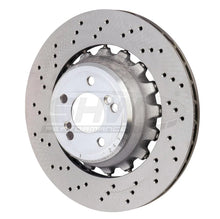 Load image into Gallery viewer, SHW 15-18 BMW X5 M 4.4L Left Rear Cross-Drilled Lightweight Brake Rotor (34212284903) - Main Product View