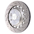 Load image into Gallery viewer, SHW 19-21 BMW M2 Competition 3.0L Right Rear Cross-Drilled Lightweight Brake Rotor (34118072020) - Main Product View