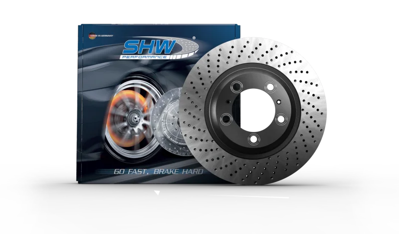 SHW 99-08 Porsche 911 Carrera 3.6L w/o Ceramics Left Front Cross-Drille MB Brake Rotor (99635140501) - Main Product View