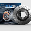 Load image into Gallery viewer, SHW 2021 Porsche Carrera 3.0L Left Front Cross-Drilled Monobloc Brake Rotor (992615301) - Main Product View