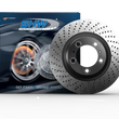 Load image into Gallery viewer, SHW 17-19 Porsche 911 Carrera 3.0L w/o Ceramics Left Front Cross-Drilled MB Brake Rotor (9P1615301A) - Main Product View