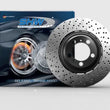 Load image into Gallery viewer, SHW 15-19 Ford Mustang GT350 5.2L (Up to 2/4/2019) Rear Cross-Drilled LW Brake Rotor (FR3Z2C026C) - Side View