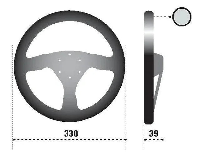 Sparco Steering Wheel 323 Suede Black - Side View
