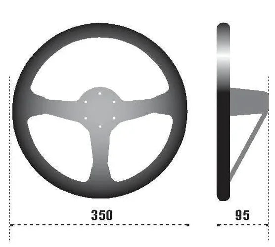 Sparco Steering Wheel 325 Suede Black - Detail View