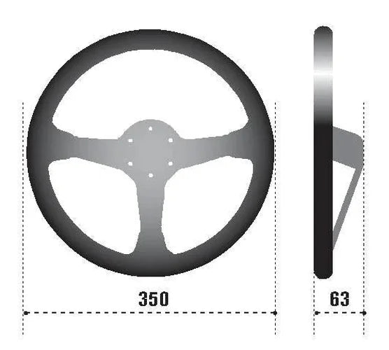Sparco Steering Wheel 345 Suede Black - Side View