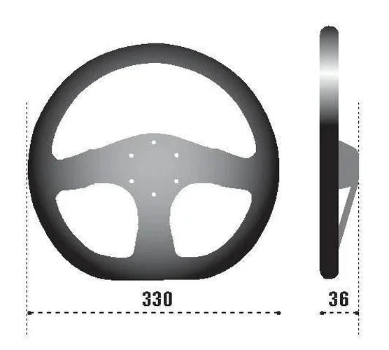 Sparco Steering Wheel 353 Suede Black (NO HORN INCLUDED) - Side View