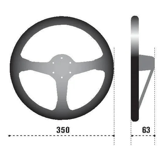Sparco Steering Wheel L575 Monza Leather - Side View