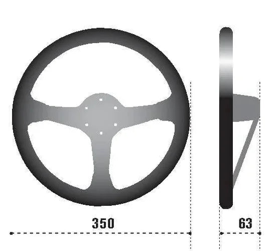 Sparco Steering Wheel L777 Leather Black - Side View