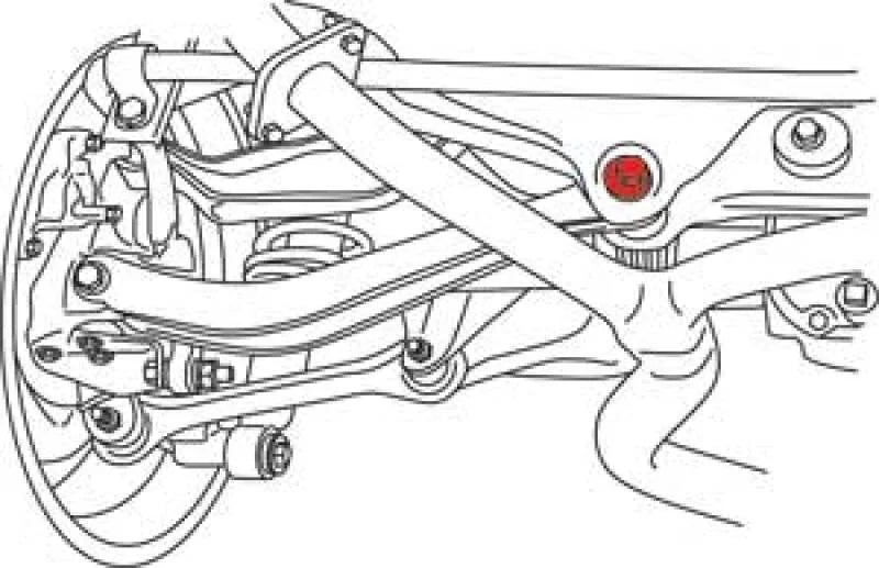 SPC Performance 00-09 Subaru Impreza / Legacy / Outback Rear Toe Kit (SINGLE ARM-REQUIRES 2) - Side View