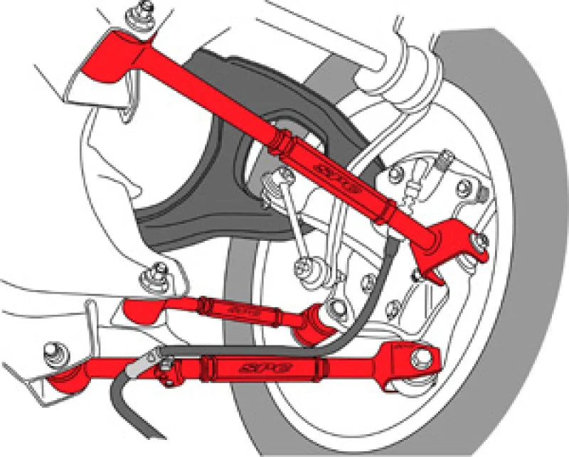 SPC Performance 08-13 Honda Accord/09-13 Acura TSX/TL Rear Adjustable Control Arm (Set of 3) - Side View