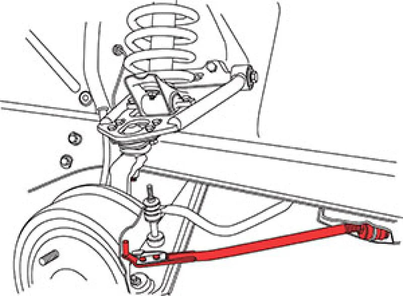 SPC Performance 68-73 Ford Mustang Adj. Caster Rods - Side View