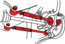 Load image into Gallery viewer, SPC Performance 93-07 Subaru Impreza (All) Rear EZ Arm XR Adjustable Control Arms - Side View