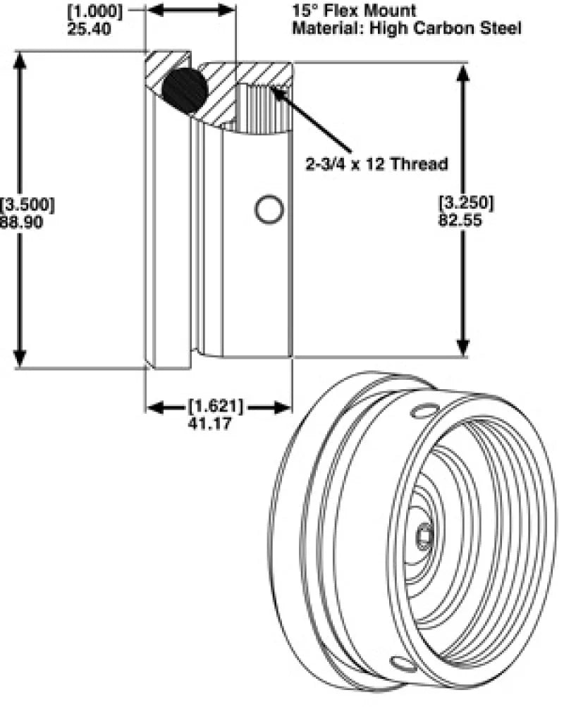 SPC Performance END MOUNT & ADAPTOR ASSY - Side View