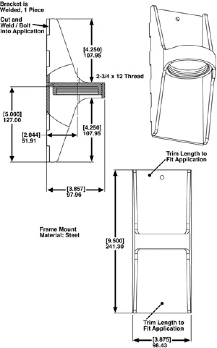 SPC Performance END MOUNT & ADAPTOR ASSY - Side View