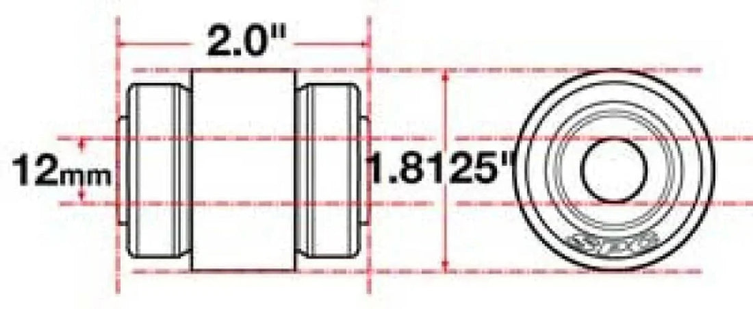 SPC Performance Flex Joint X-AXIS Jeep JK Front UCA 12mm X 2 X 1.8125 - Side View