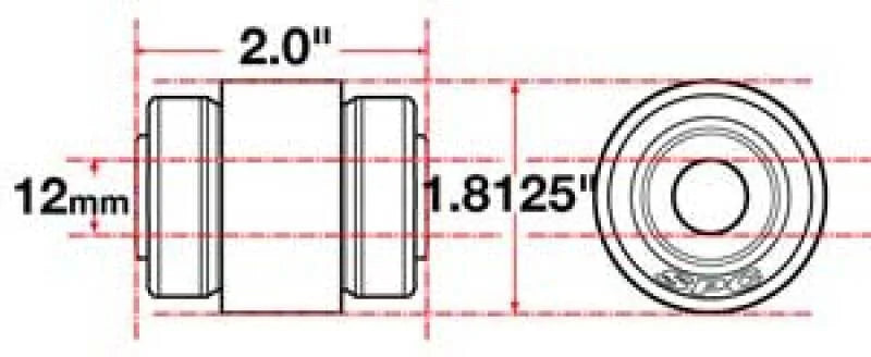 SPC Performance Flex Joint X-AXIS Jeep JK Front UCA 12mm X 2 X 1.8125 - Side View
