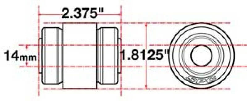 SPC Performance Flex Joint X-AXIS Jeep JK Rear UCA 14mm X 2 X 1.8125 - Side View