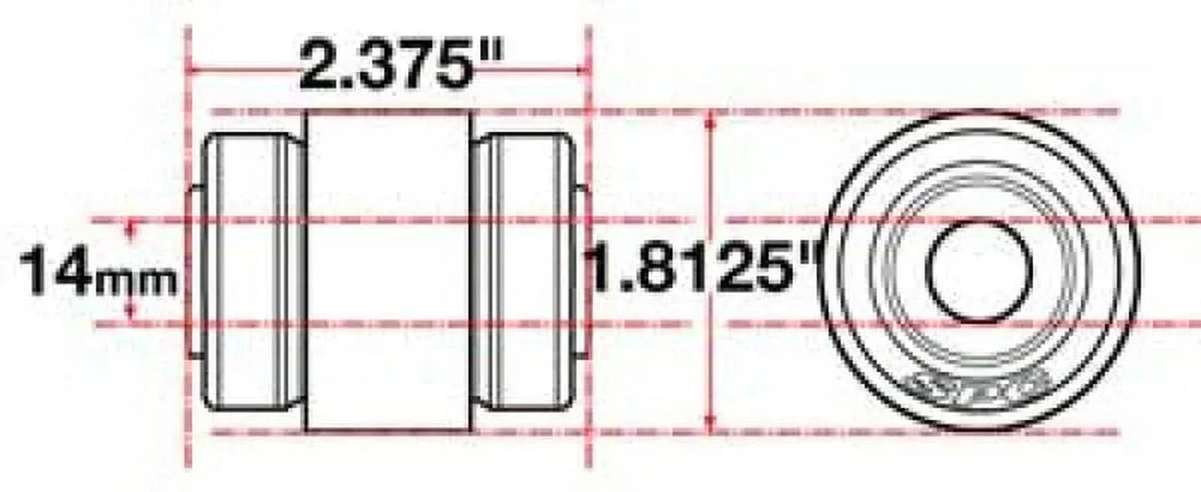 SPC Performance Flex Joint X-AXIS Jeep JK Rear UCA 14mm X 2 X 1.8125 - Side View