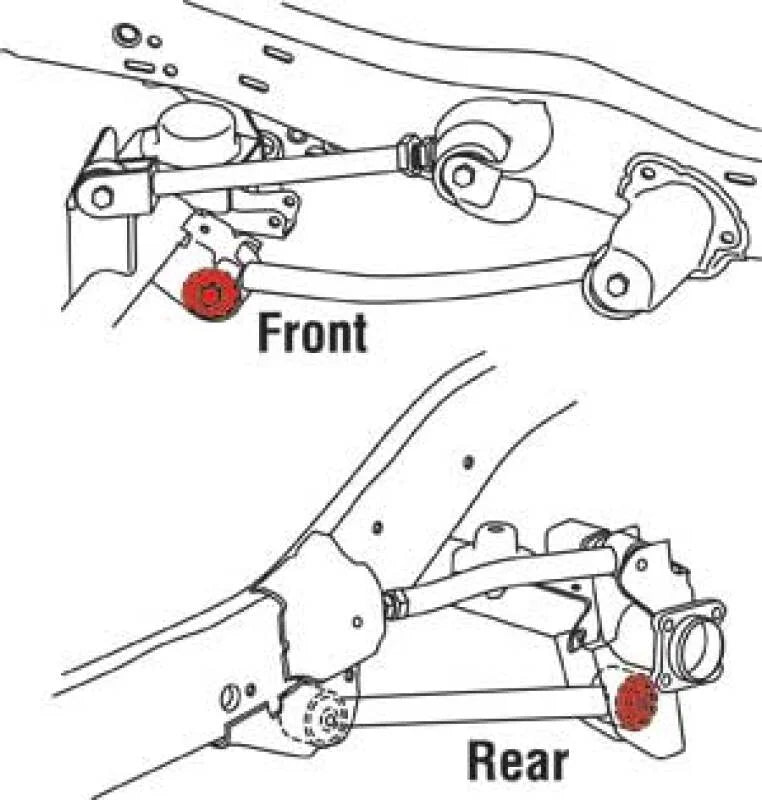 SPC Performance Front/Rear Lower Control Arm xAxis Joint Jeep 07-14 Wrangler / 93-98 Grand Cherokee - Side View
