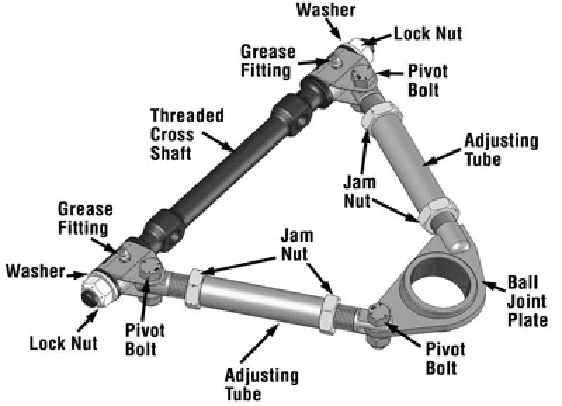 SPC Performance Pro Series Front Adjustable Upper Control Arm (Chrysler Thread-In 10deg) (Race Only) - Side View