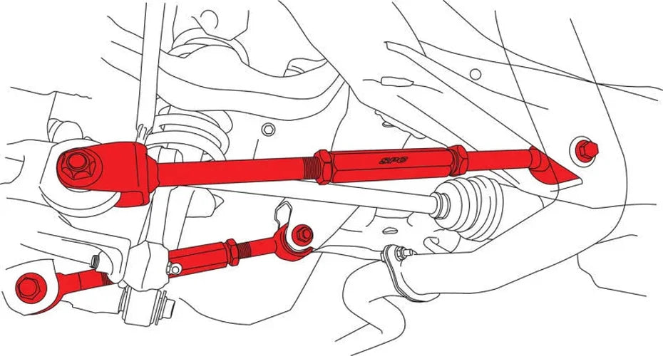 SPC Performance 00-09 Subaru Outback Rear Control Arms - Side View