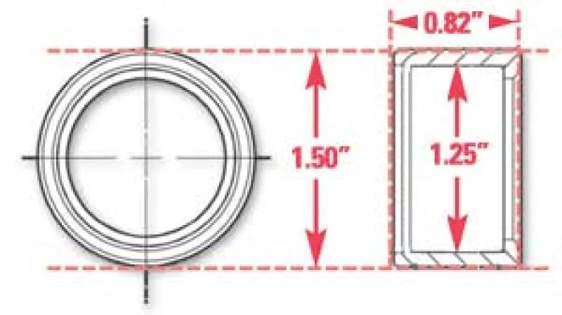 SPC Performance Weld-In Ring Kit 1.25 in. ID - Side View
