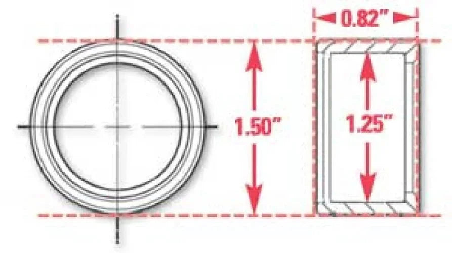 SPC Performance Weld-In Ring Kit 1.25 in. ID - Side View
