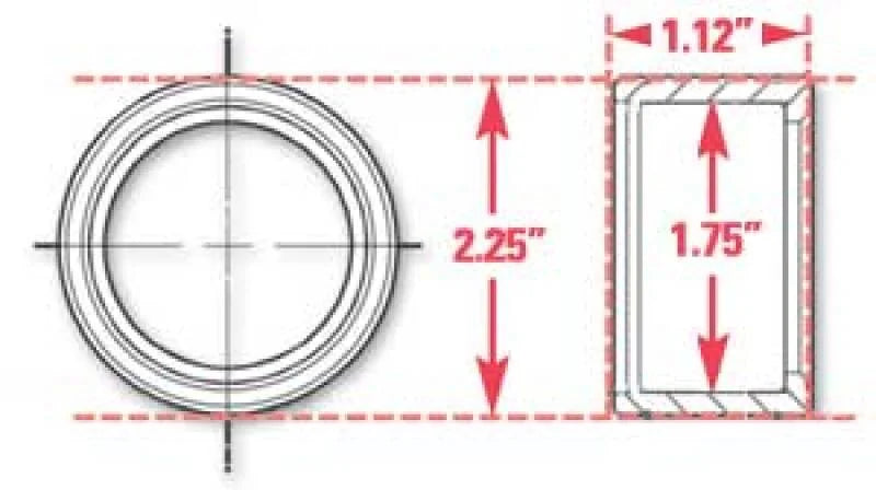 SPC Performance Weld-In Ring Kit 1.75 in. ID - Side View