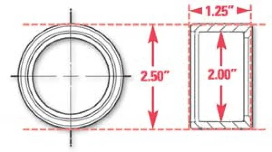 SPC Performance Weld-In Ring Kit 2.00 in. ID - Side View
