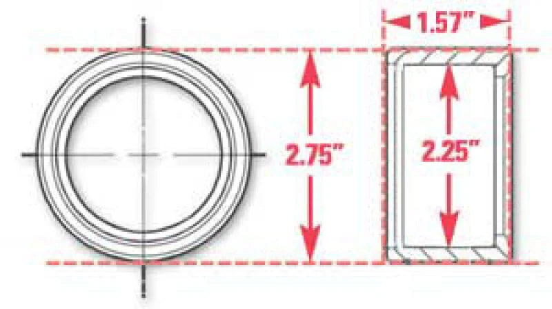 SPC Performance Weld-In Ring Kit 2.25 in. ID - Side View