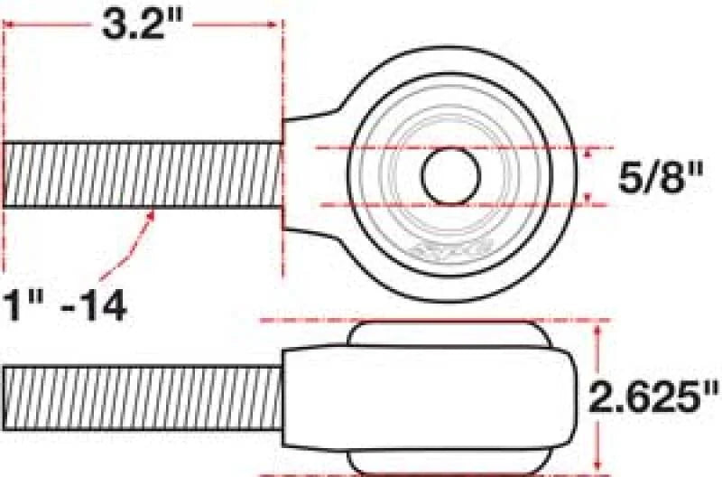SPC Performance XAXIS Rod End Ball Joint - Side View