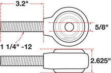 Load image into Gallery viewer, SPC Performance XAXIS Rod End Ball Joint - Side View