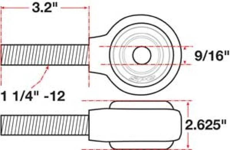 SPC Performance XAXIS Rod End Ball Joint - Side View