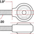 Load image into Gallery viewer, SPC Performance XAXIS Rod End Ball Joint - Side View