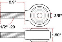 Load image into Gallery viewer, SPC Performance XAXIS Rod End Ball Joint - Side View