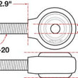 Load image into Gallery viewer, SPC Performance XAXIS Rod End Ball Joint - Side View