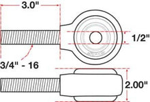 Load image into Gallery viewer, SPC Performance XAXIS Rod End Ball Joint - Side View