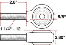 Load image into Gallery viewer, SPC Performance XAXIS Rod End Ball Joint - Side View