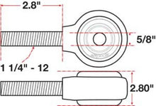 Load image into Gallery viewer, SPC Performance XAXIS Rod End Ball Joint - Side View