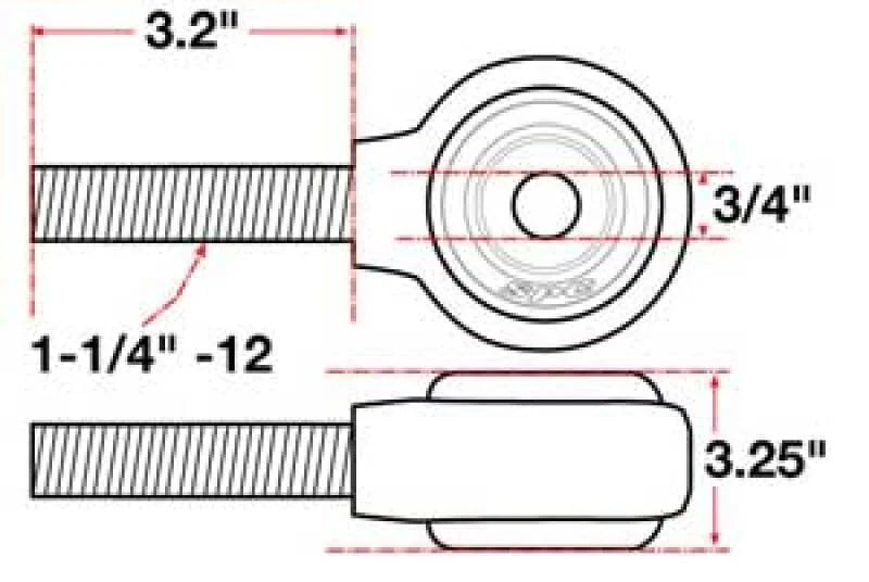 SPC Performance XAXIS Rod End Ball Joint - Side View