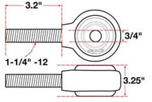 Load image into Gallery viewer, SPC Performance XAXIS Rod End Ball Joint - Side View