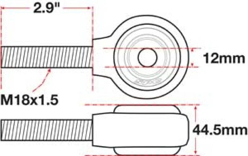 SPC Performance XAXIS Rod End Ball Joint - Side View